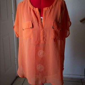 Oversized chiffon blouse